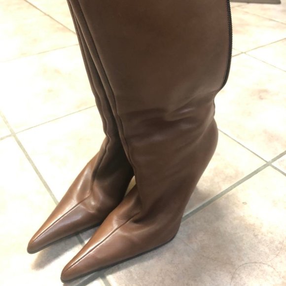 Aldo Brown Leather Booties - Picture 1 of 5
